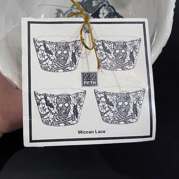 222 Fifth Wiccan Lace Appetizer / Dessert Small Bowls Set of 4 Halloween New - Picture 6 of 7
